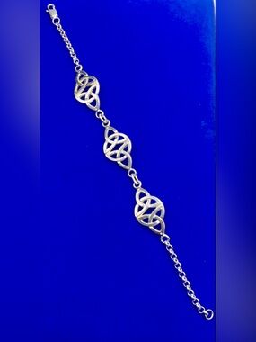 Vintage JMH Celtic Sterling Silver Bracelet